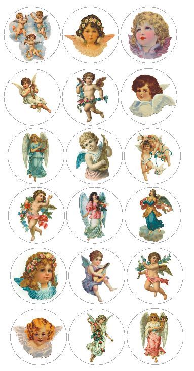 Vintage Angels Cherubs Labels Stickers Decals CRAFTS Teachers Made In USA #D162