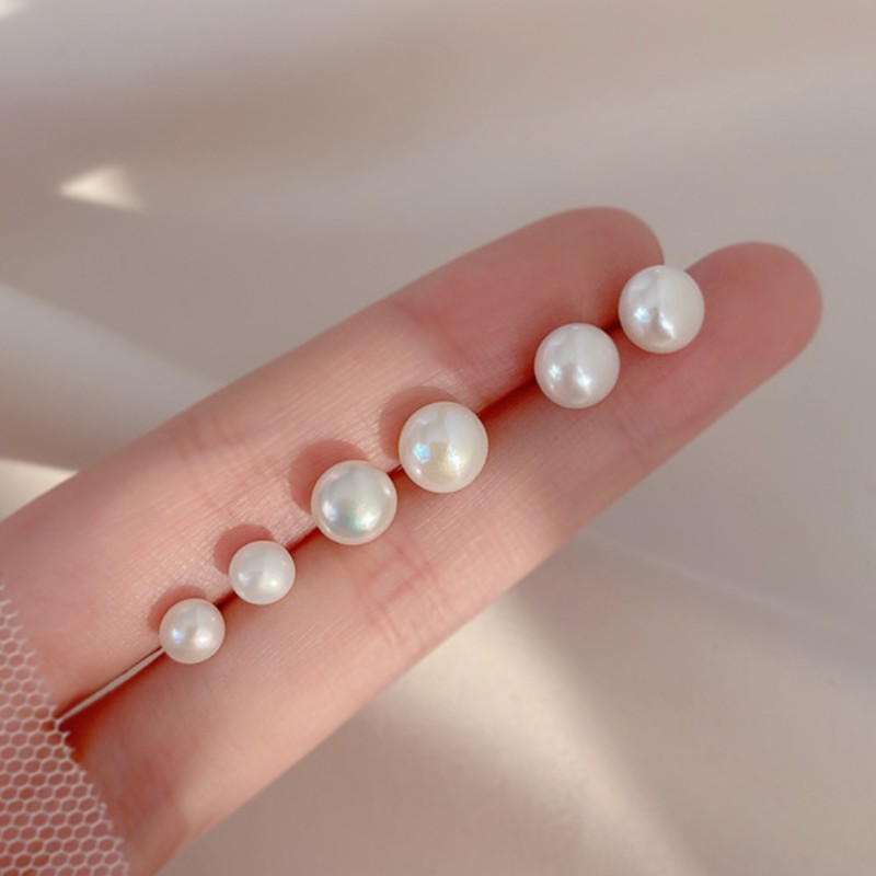 Minimalist Freshwater Pearl Stud Earrings – 925 Sterling Silver Elegant Women