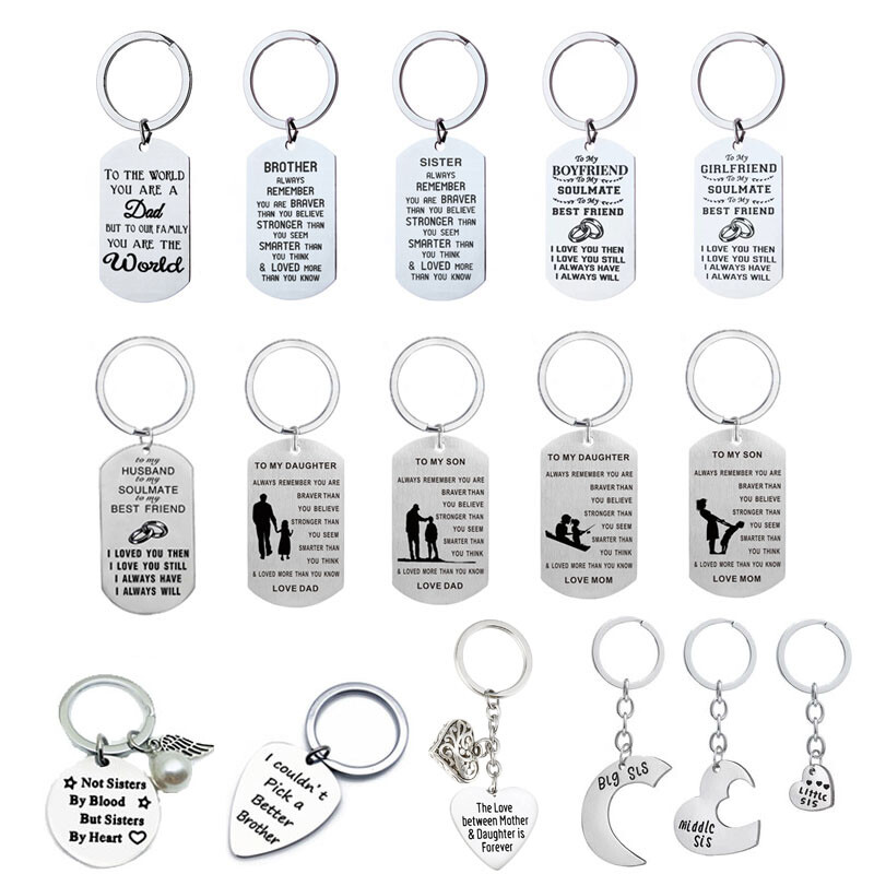 Personalised Gifts For Her Him Mom Auntie Sister Brother Dad Son Keyring Present