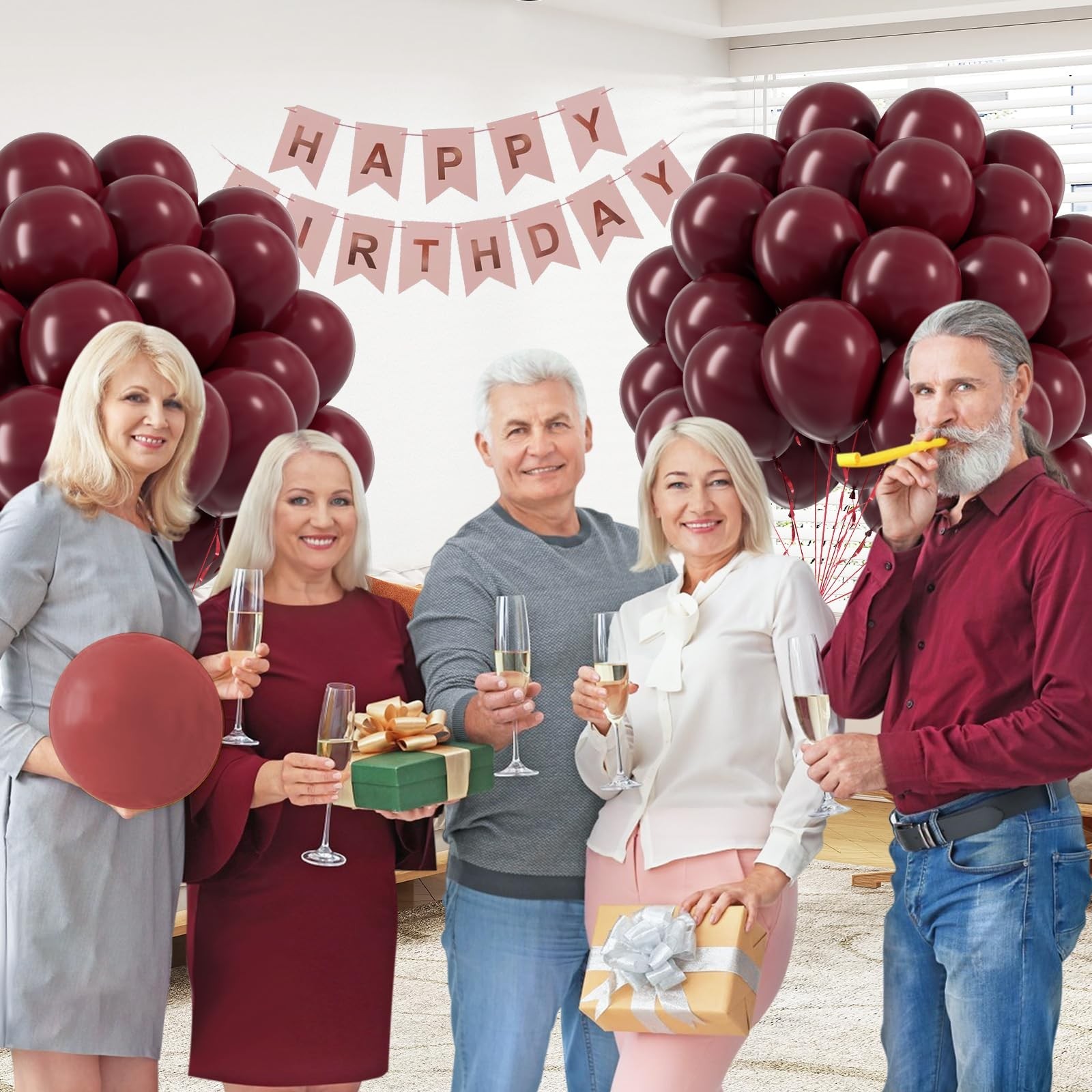 Burgundy Balloons 12 inch, Maroon Balloons 50pcs Party Balloons for Birthday …