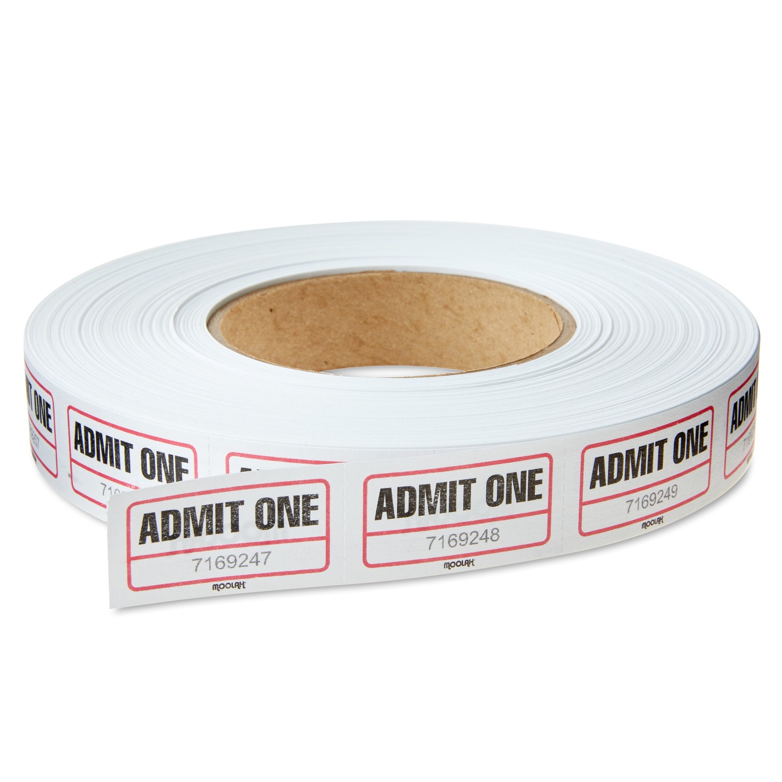 (5 pack) Pen+Gear Single-Ticket Roll, White, Consecutively Numbered, 2000 Count