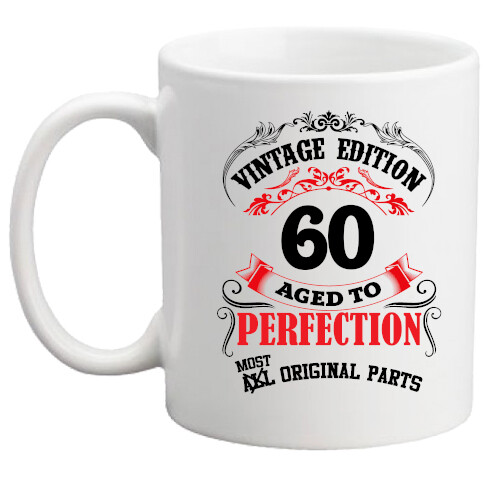 60th Birthday Mug! Vintage Birthday mug/60 years/gift for him/her/60th/present!