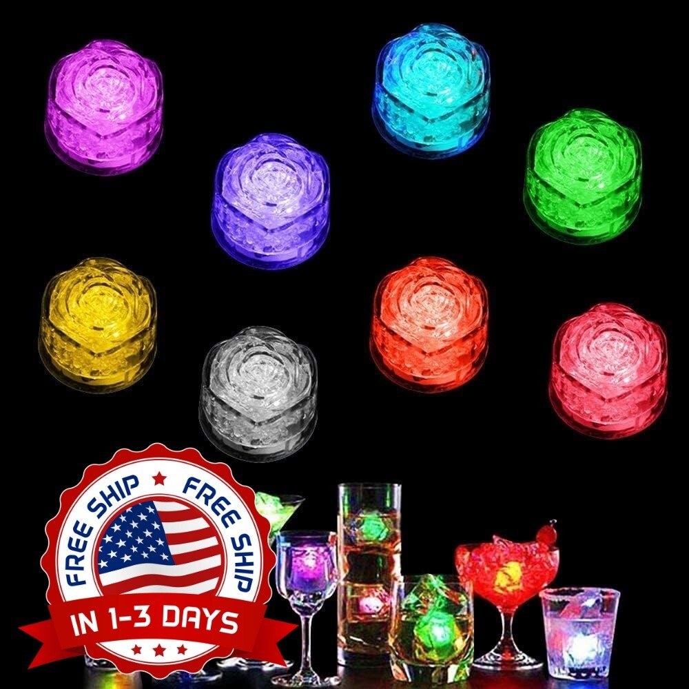 Luces LED En Cubos De Hielo Para Fiestas, Bares Bodas Club 24 Pcs Reutilizables