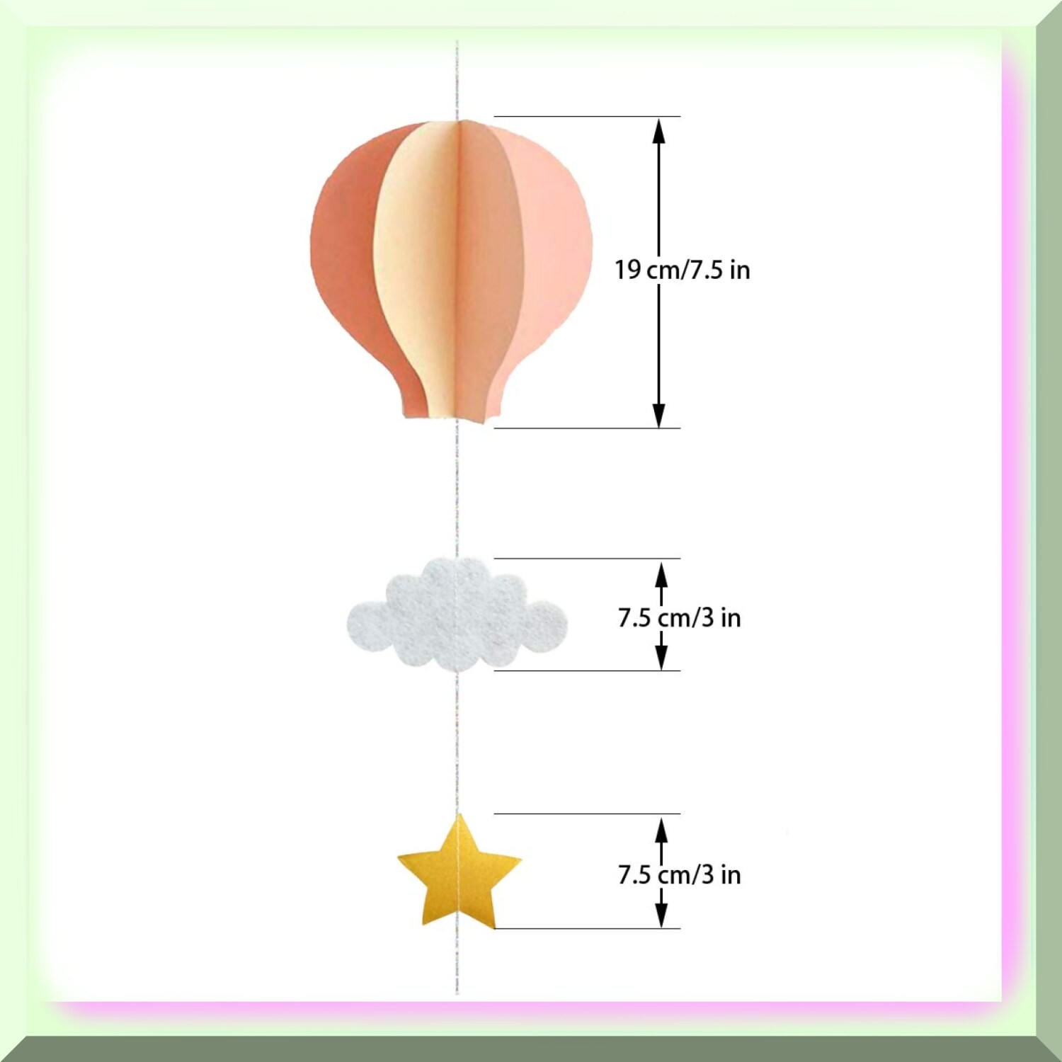 Large Pink Hot Air Balloon Decorations Set