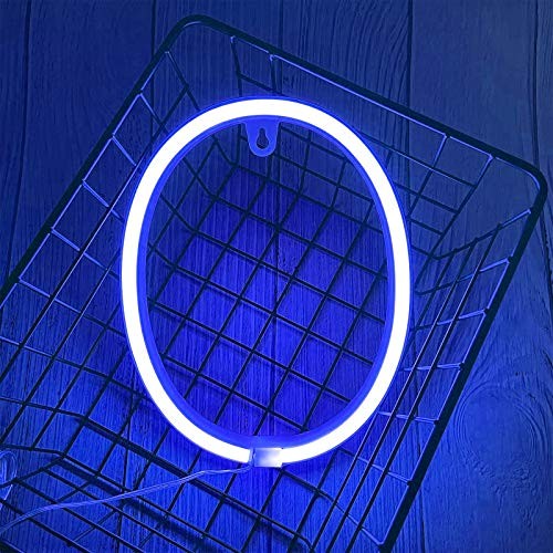 Light Up Letters Neon Signs, Blue Alphabet Neon Lights Wall Decor for Home, O