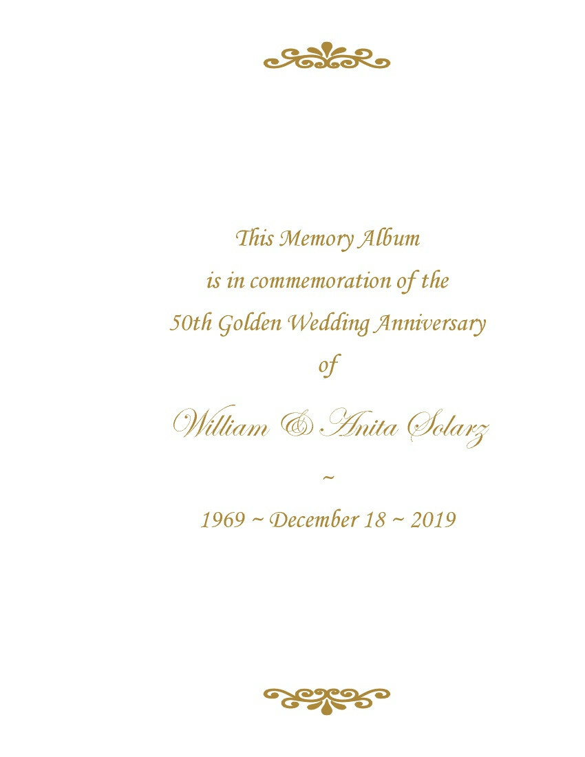 50th GOLDEN WEDDING ANNIVERSARY MEMORY GUESTBOOK