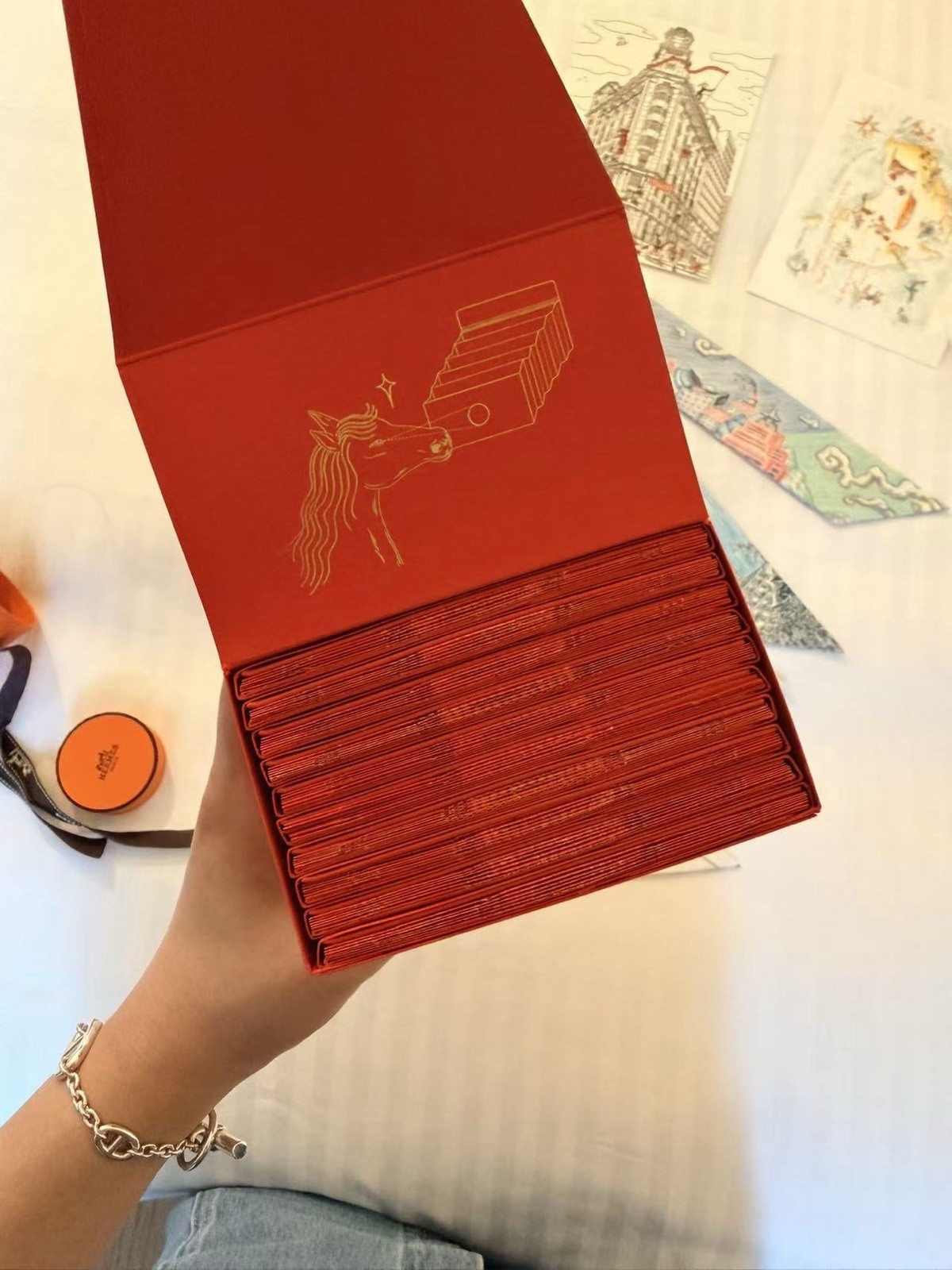 Authentic Hermes Limited Horse Chinese New Year 2026 Red Envelopes Pack of 10