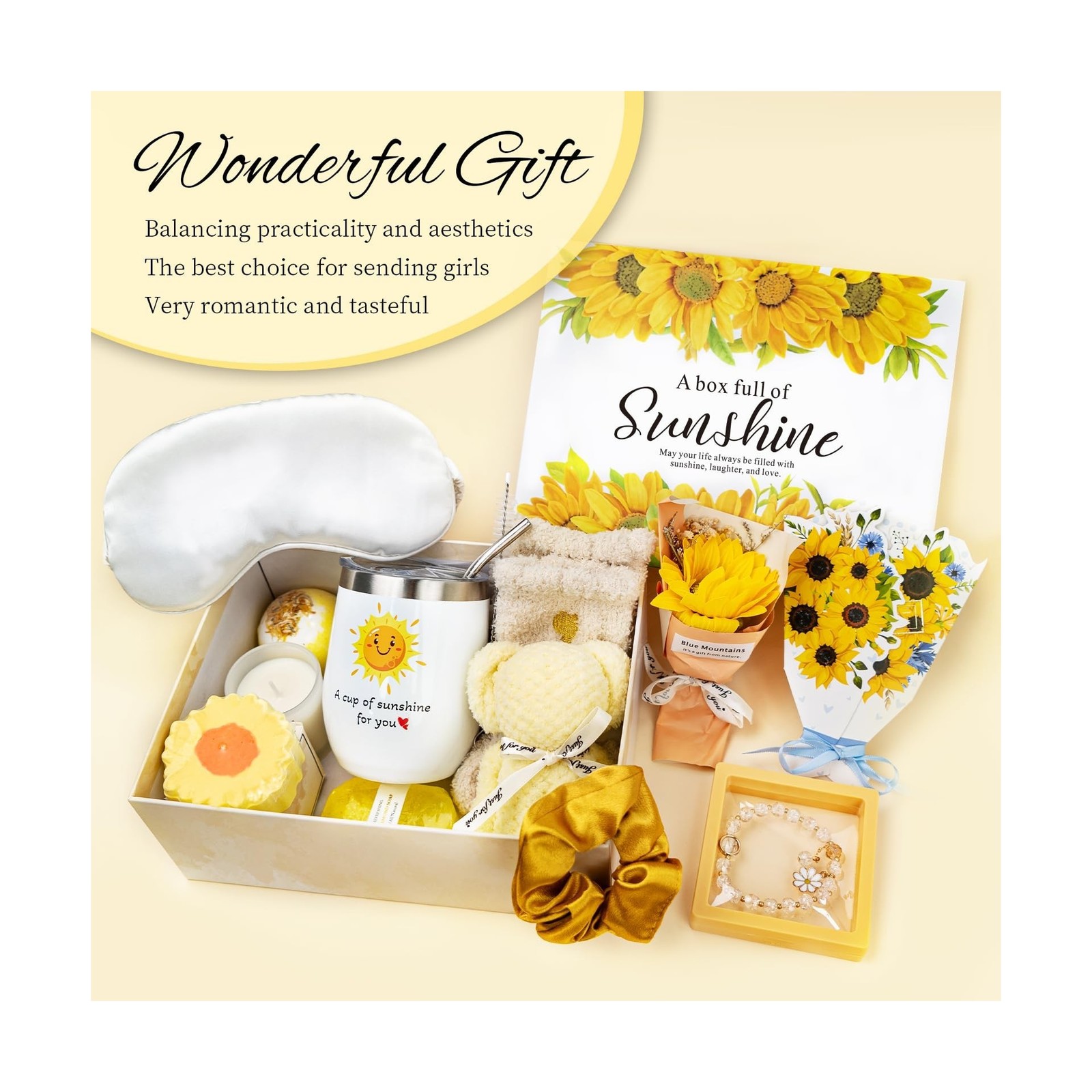 Birthday Gifts for Women, Sunflower Self-Care Package, Sending Suns… Fast Ship