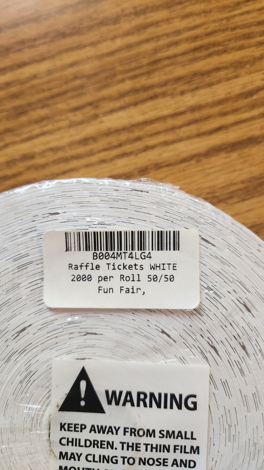 Raffle Tickets,(3 Rolls of 2000 Double Tickets) 6,000 Total 50/50 Raffle Tickets