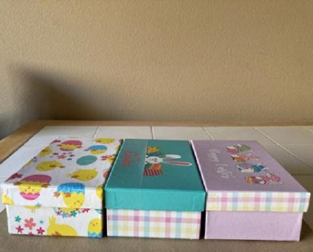 Easter Paper Gift Box (Rectangular) ~3 pc Assorted Set (6 3/4″x 4 1/2″x 2 3/8″)