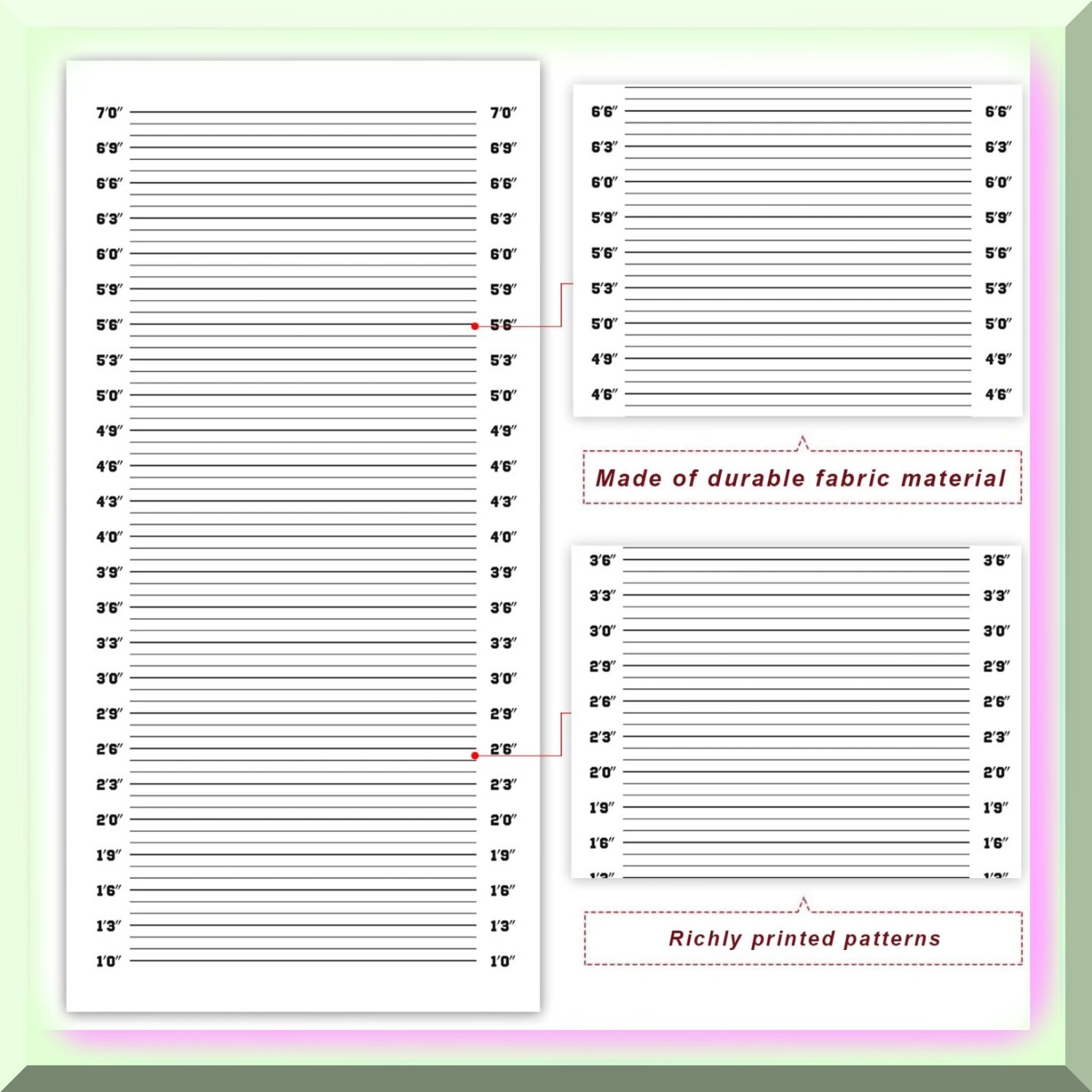 Girls’ Bridal Celebration Height Chart Banner
