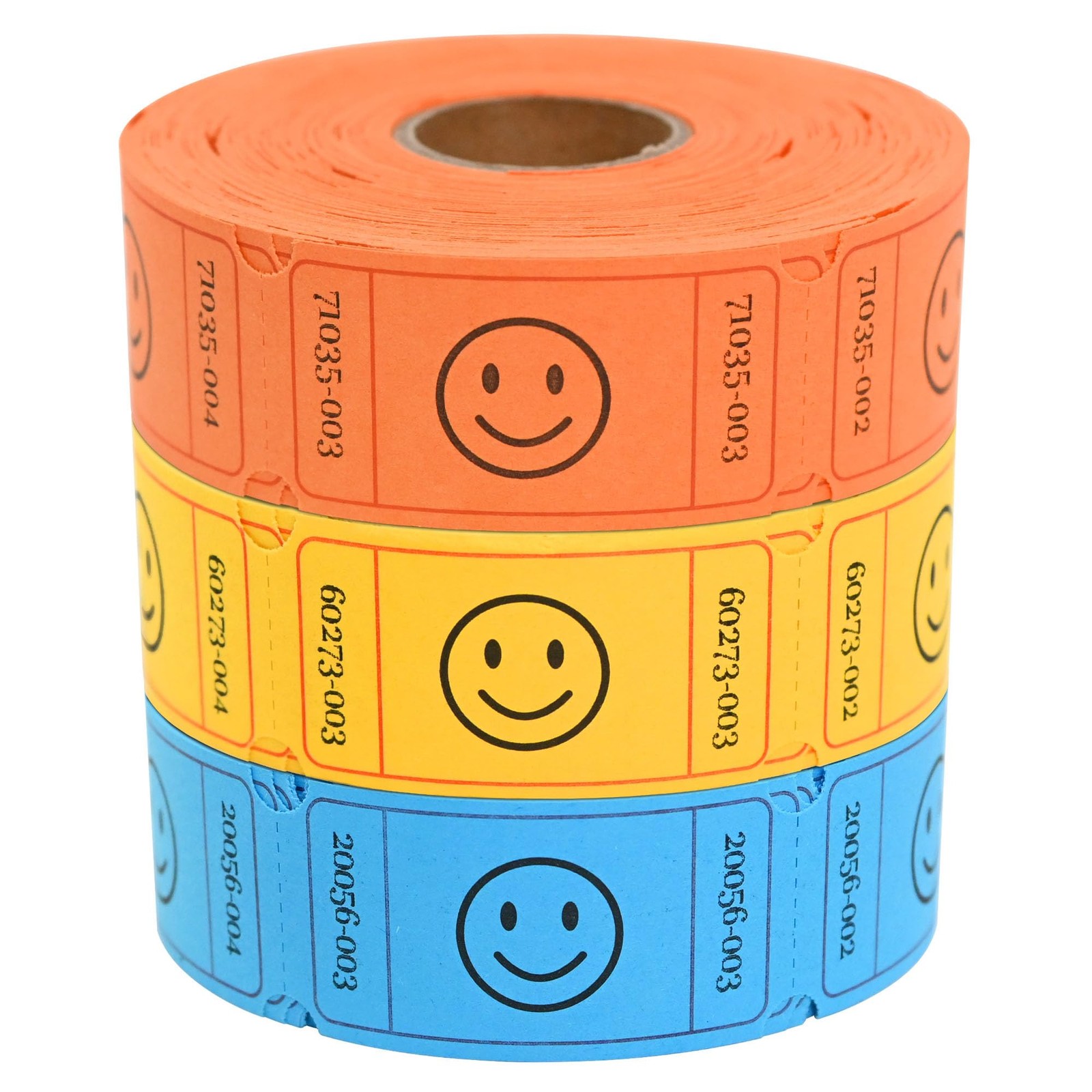1500 Raffle Tickets Roll, 3 Assorted Colors, 1×2 Inch Smile Ticket for Events…