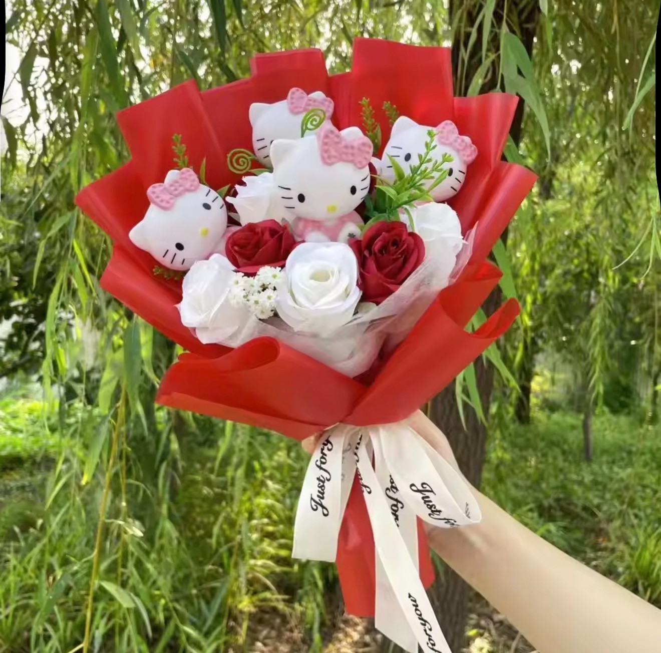 Kawaii Hello Kitty Sanrio Artificial Flower Bouquet Christmas Gift Valentine’s