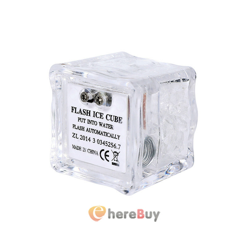 20 Pcs Multi Color & Rainbow Flash Light Up Ice Cube Glow LED 6 colors & on/off