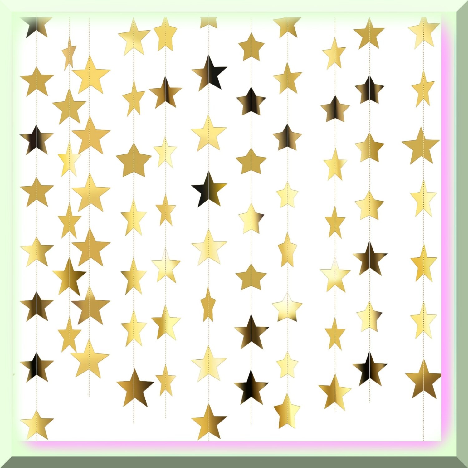 Star-Shaped Garland Banner 130ft for Celebrations