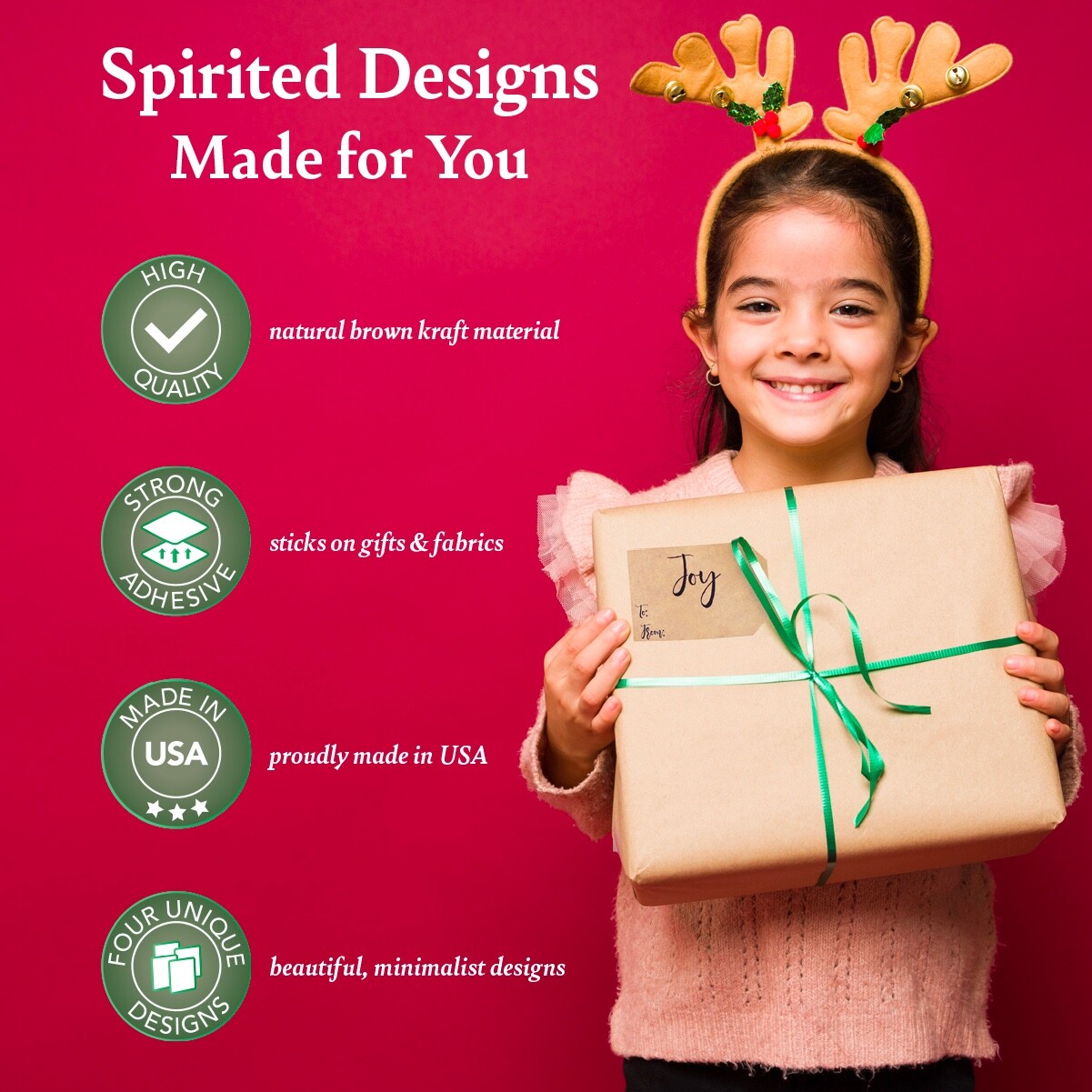 Natural Kraft Christmas Holiday – To & From Gift Tags | 2 x 3″ Inch – 100 Pack