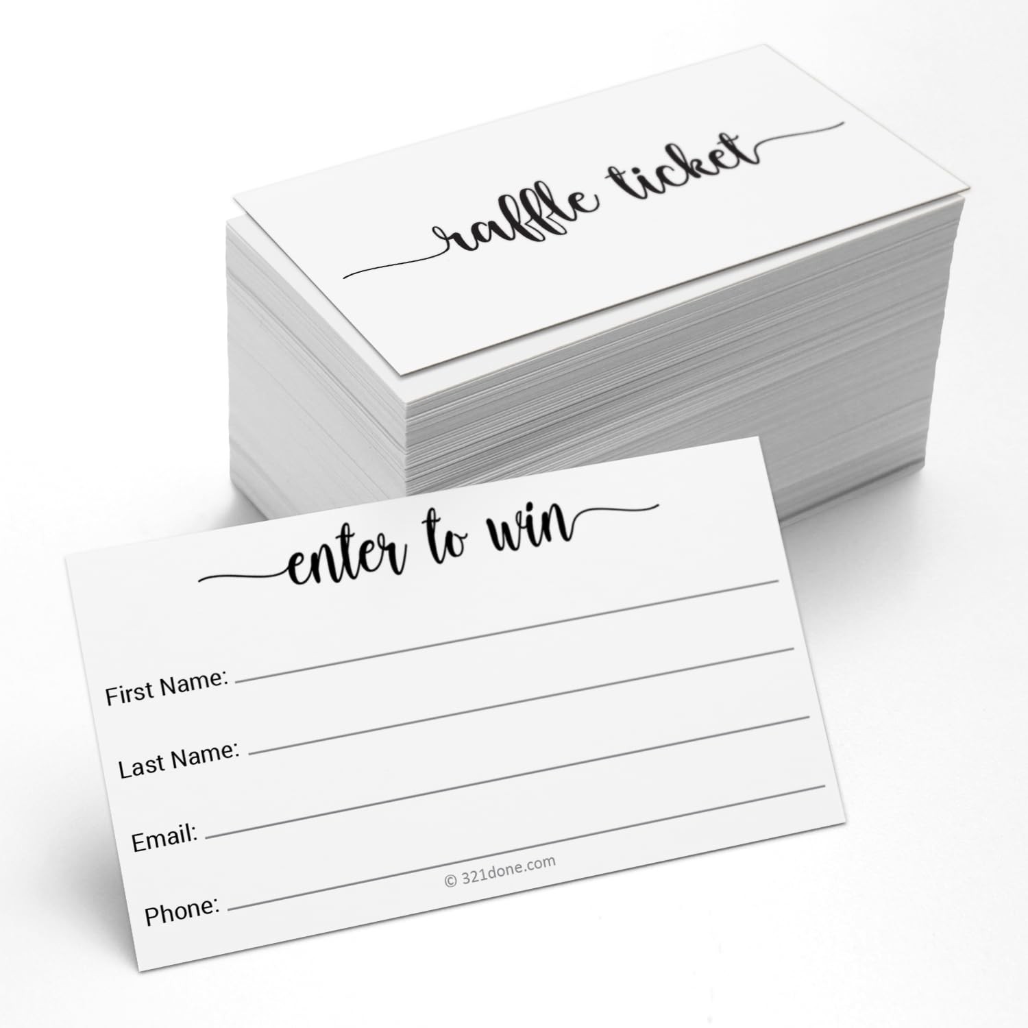 Raffle Entry Form Cards, Made in USA – 3.5×2 White, Tickets for Contests, Dra…