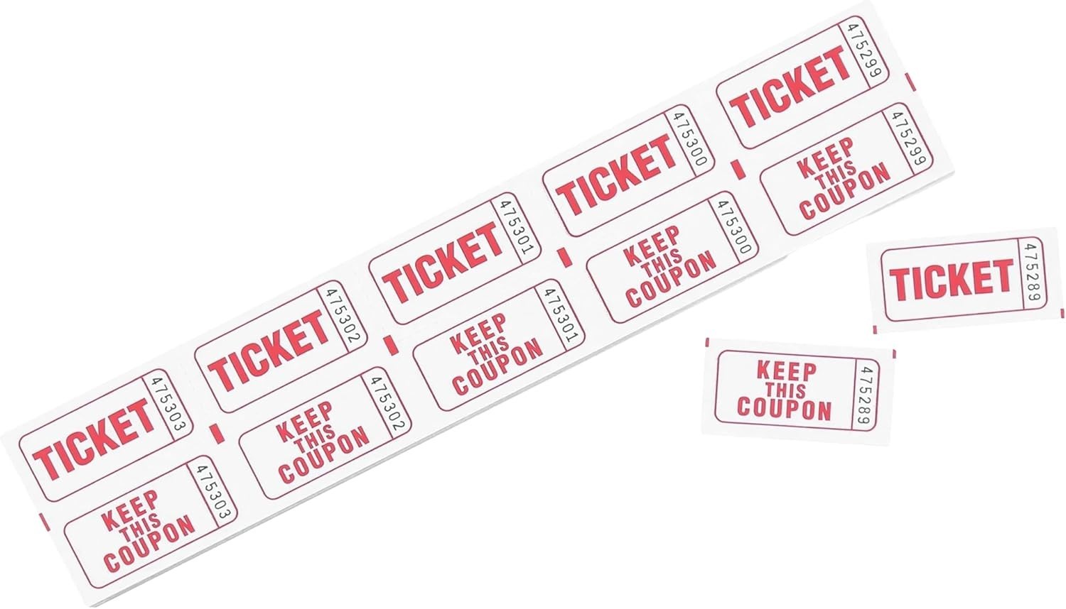 200 Count Raffle Tickets – Assorted Colors – Double Stub – Perfect for Events