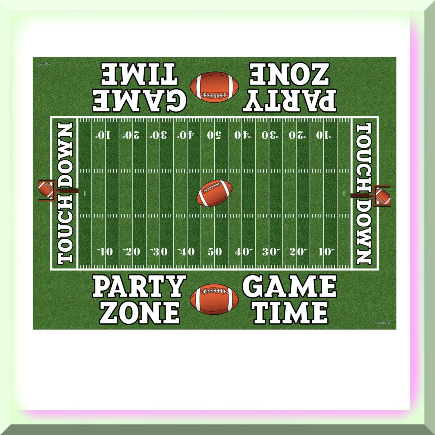 Football Field Tailgate Tablecloths 3 Pack