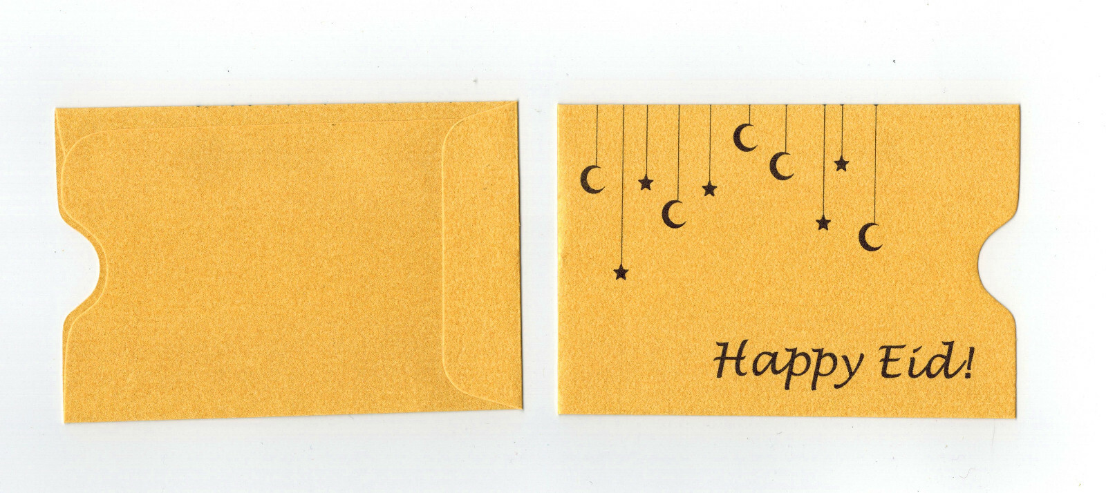 Happy Eid Golden Gift Card Sleeve Holder (2.4 x 3.5 inches,10 pack)