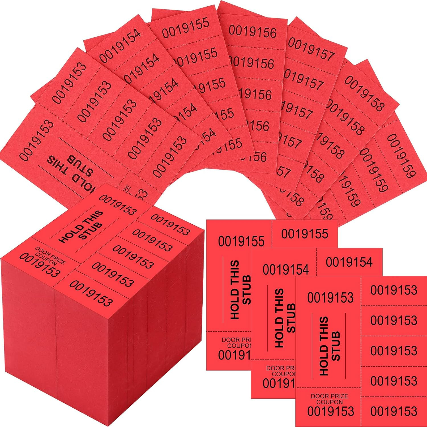 504 Sheets 5 Bid Raffle Ticket with Different Numbers Per Sheet Chinese Auction