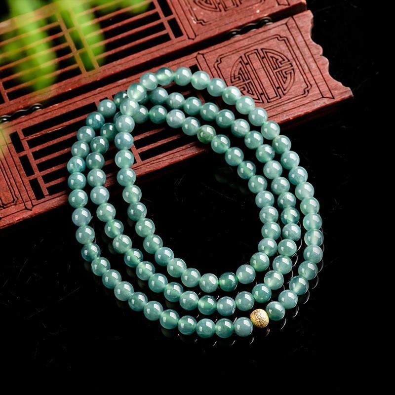 6mm Jadeite Round Bead Necklace Chain Healing Crystal Women Men Jewelry Gift 22″