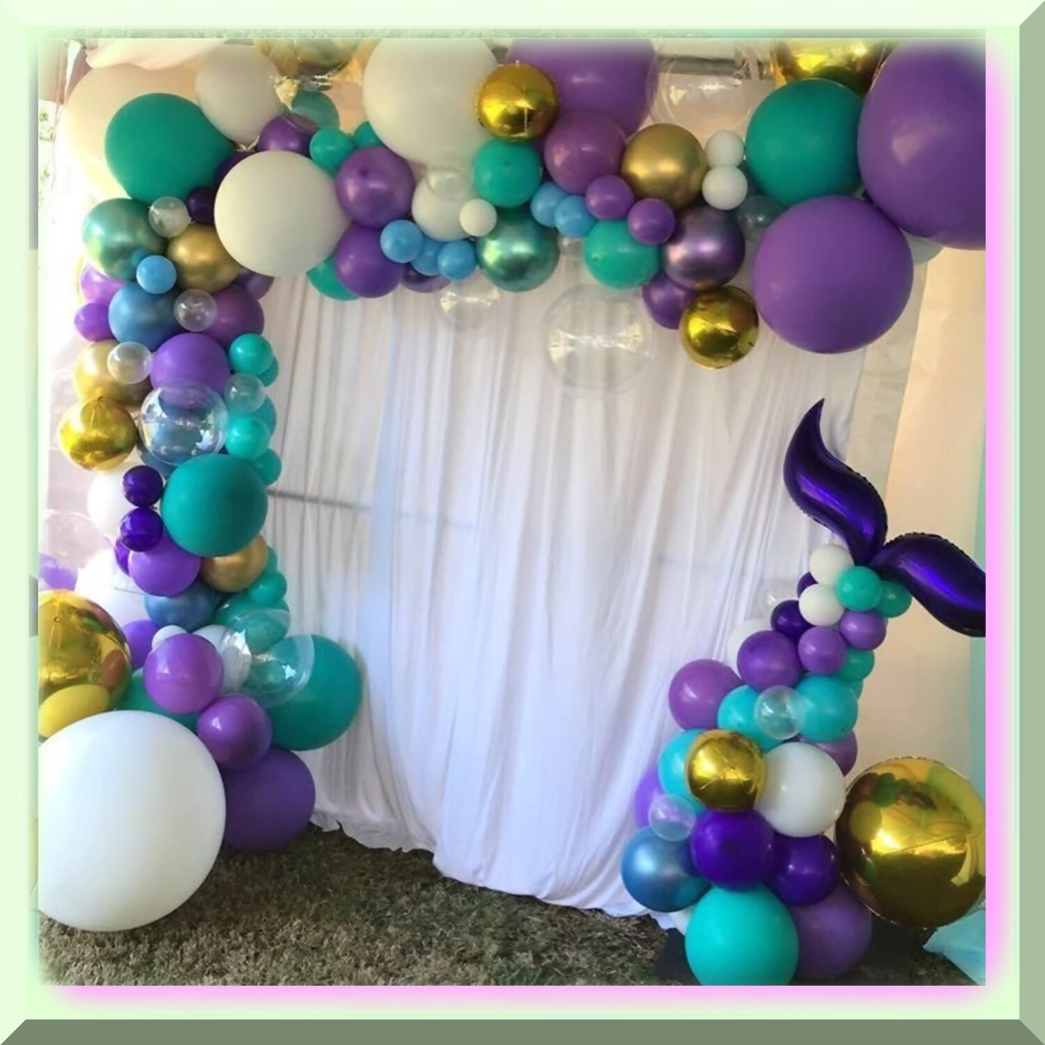 Mermaid Balloon Garland Kit with 92 Latex Balloons