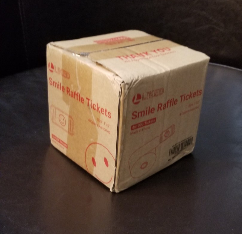 Raffles tickets, pack of 4 rolls, Smiley Face. 1000 per roll.