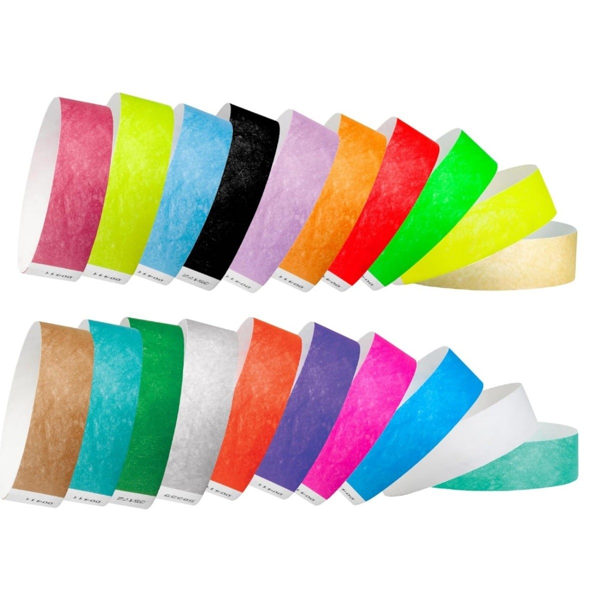 200 Wristco Tyvek Wristbands for Events, 20-Color Variety Pack Paper Wrist Bands