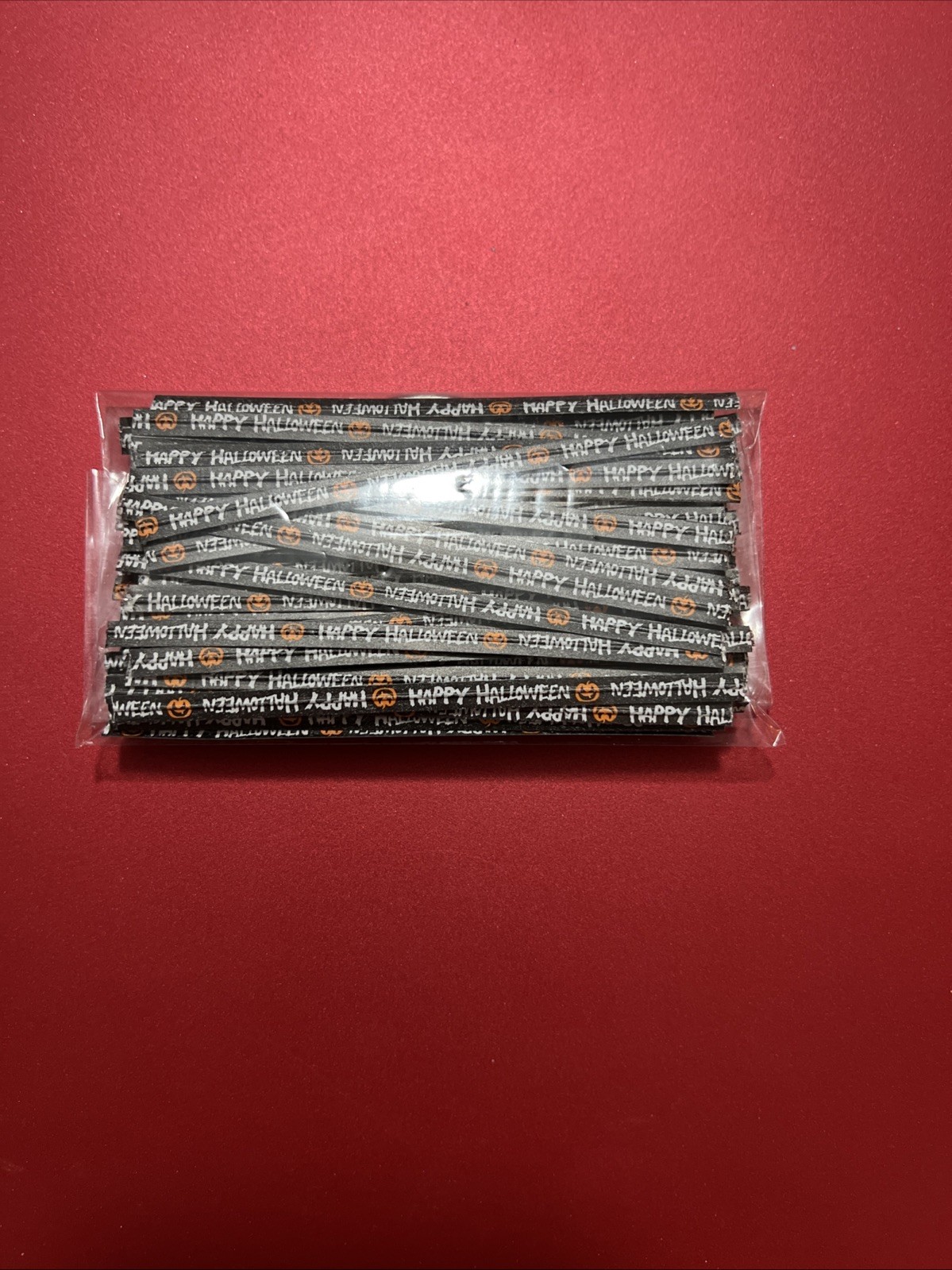 100 Halloween Twist Ties, 3.5 Inch, Pumpkins / Jack-O-Lantern, Black, White