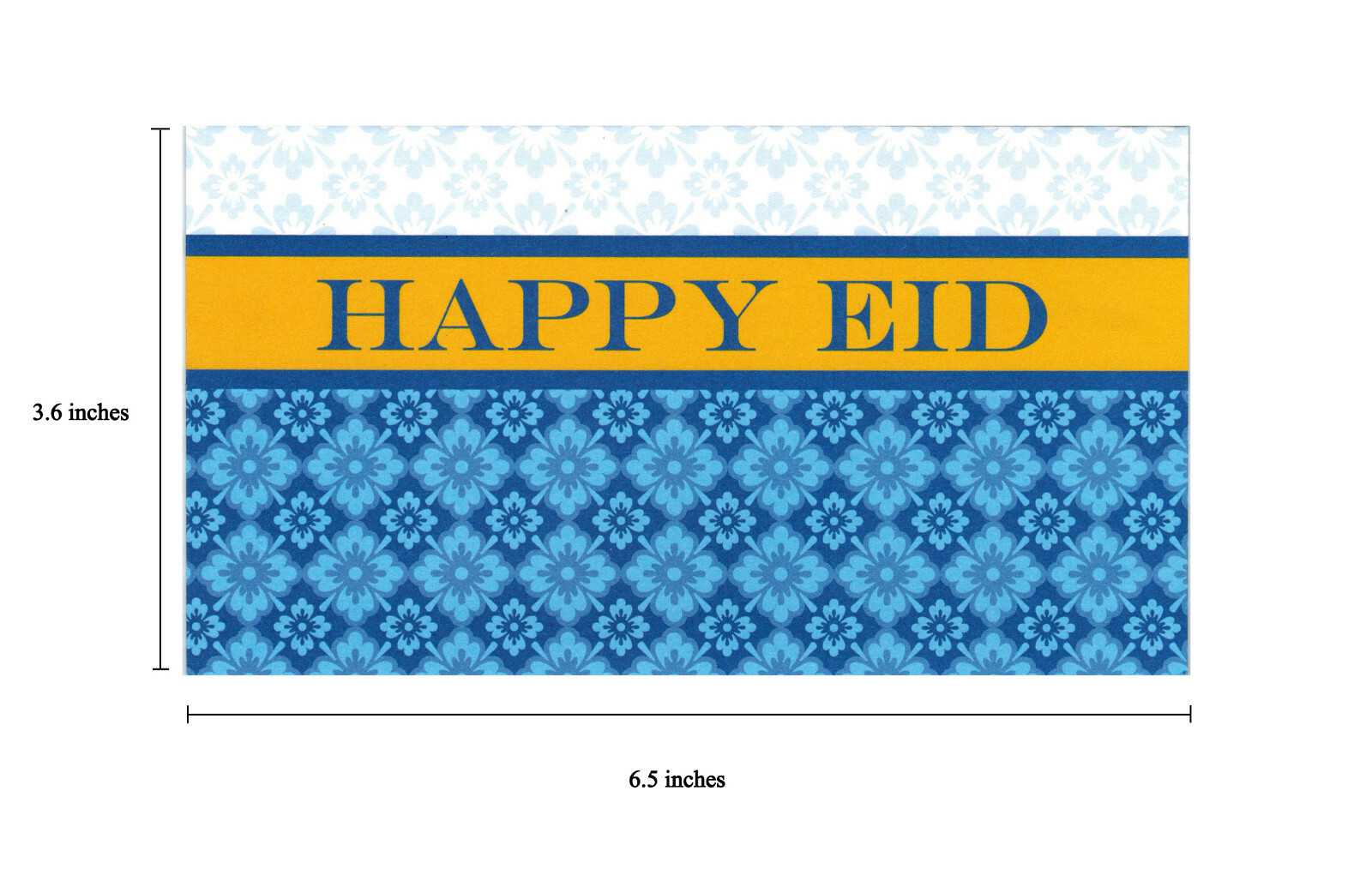 Eid Holiday Gift Money Envelopes Blue Tile Happy Eid Design (8 pack)