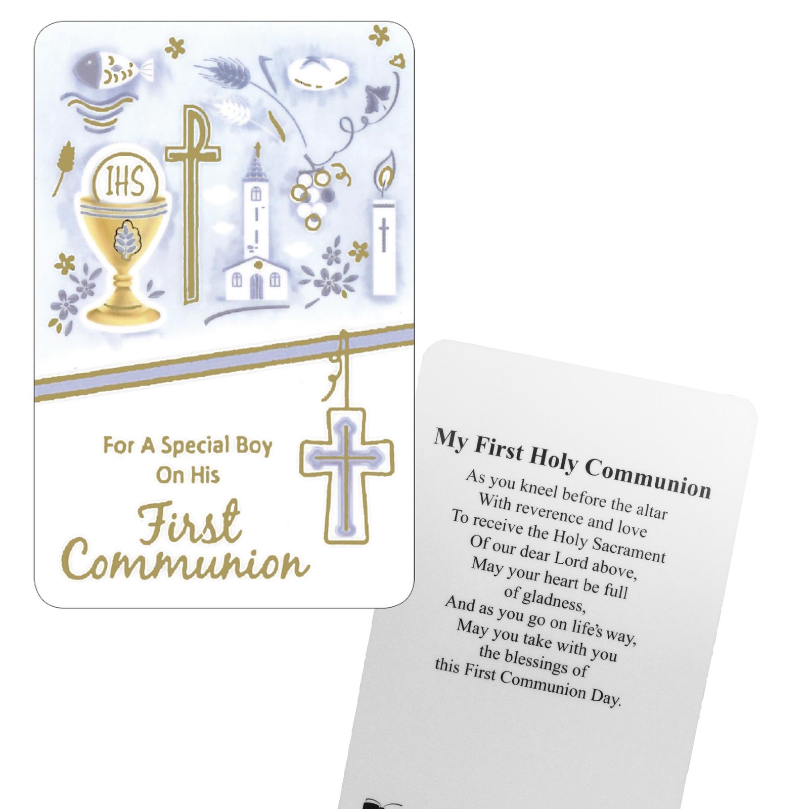 Laminated Prayer Card First Holy Communion 8.5×5.5cm – Boy C71733