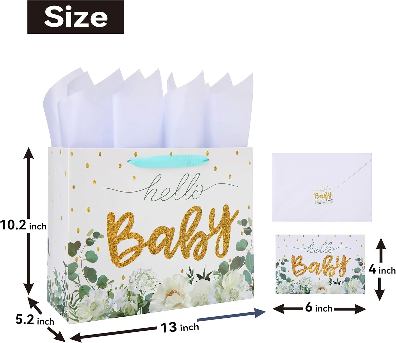 Lar White Bag Set with Greeting Card and Tissue Papers for Girls’