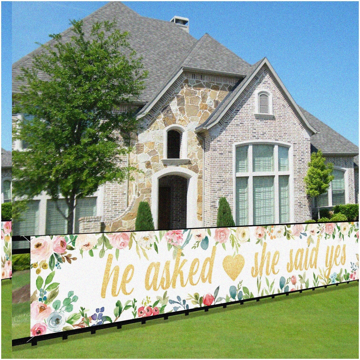Love Story Celebration Banner for Bridal Shower Engagement