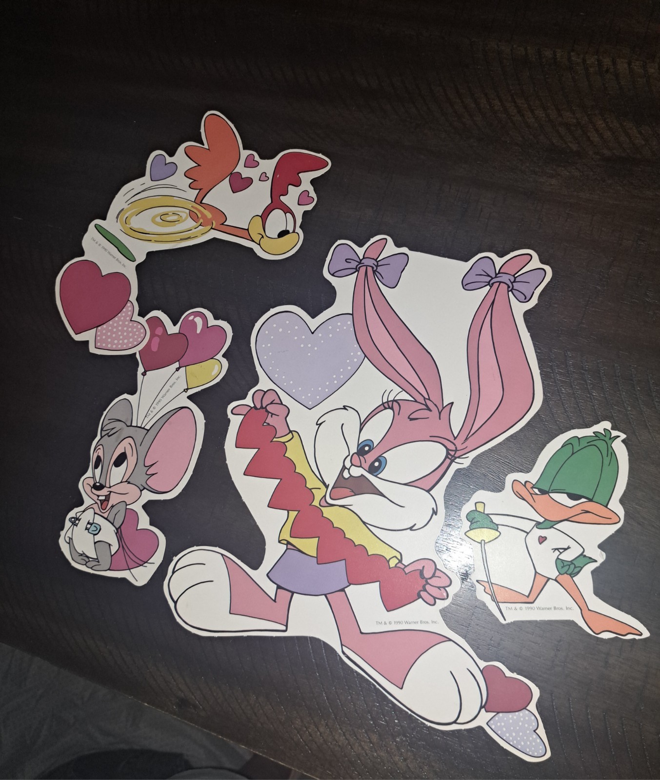 1990 Vintage Warner Bros. Valentines Day Cutouts Decorations*7pcs*Cartoons