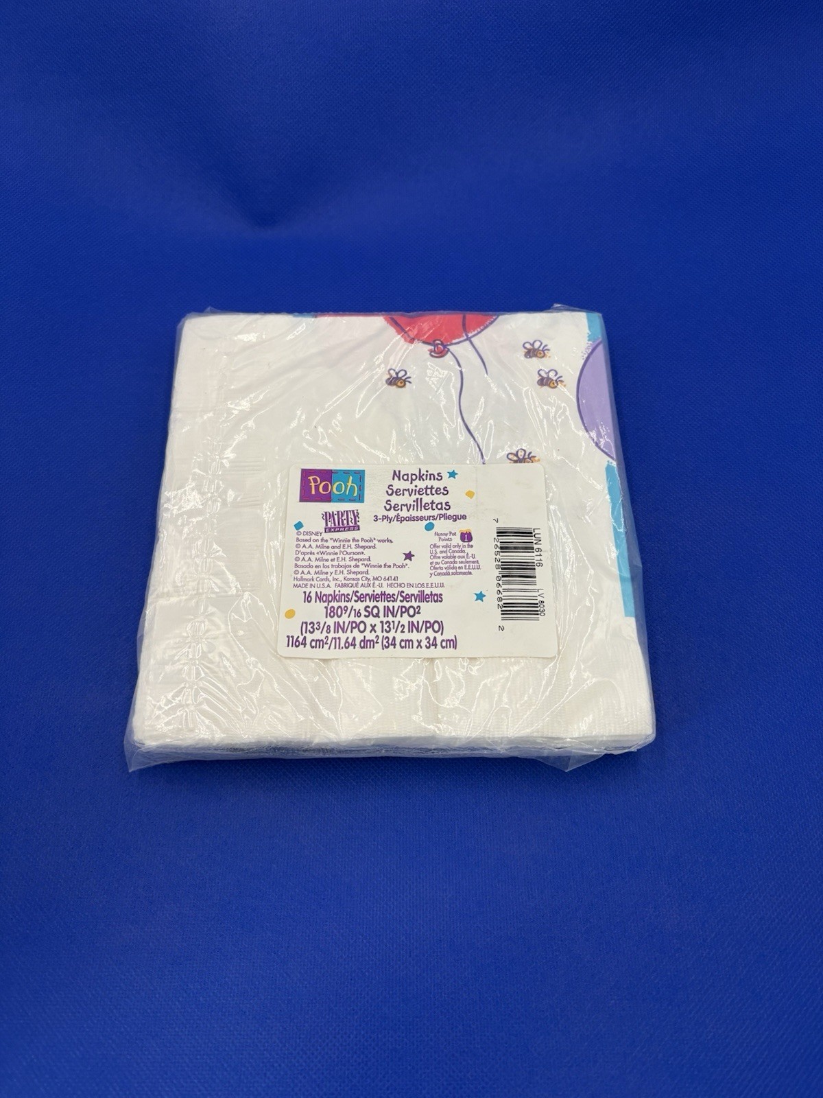Vtg 90’s Pooh Napkins Sealed 16 13-3/8×13-1/2