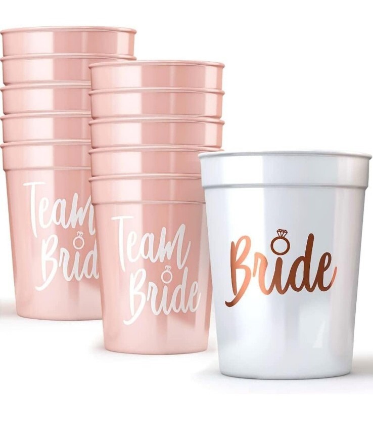 Bachelorette Party Cups Bride & Team Bride 11 Pack + Gurls Nite! Card Game SET