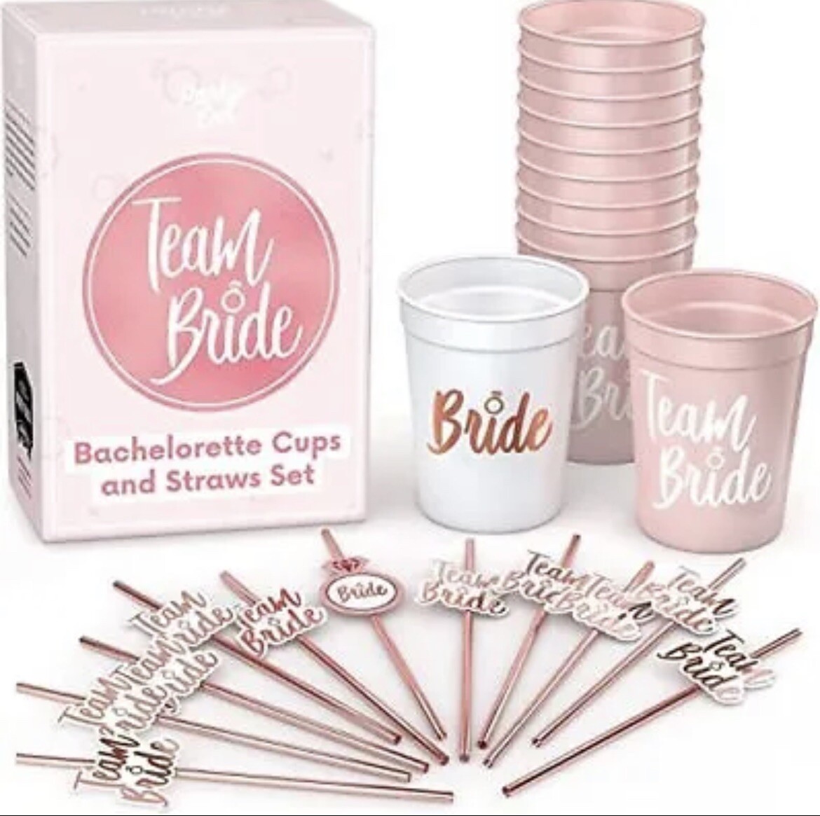 Bachelorette Cups Bride Straw Set Bachelorette Straws with Bride Cup & Brid NEW