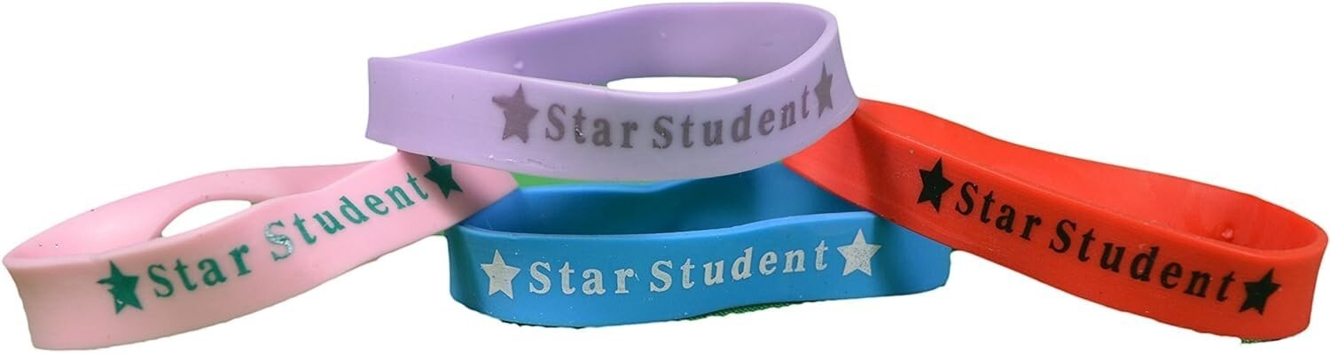 48 PCS “Star Student” Wristbands 4 Color Star Student Silicone Bracelets #K32