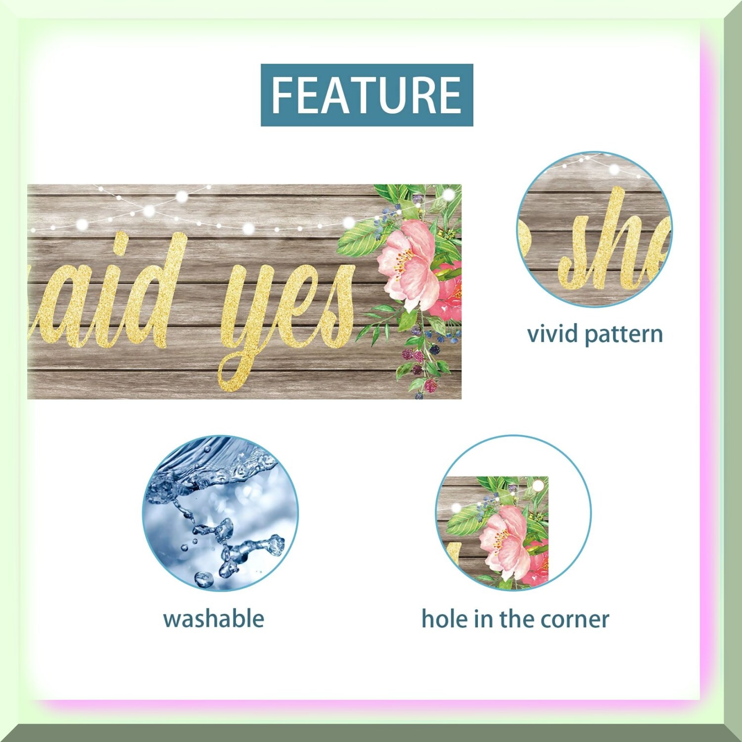 Wedding Engagement Decorations Banner 20×118 inches