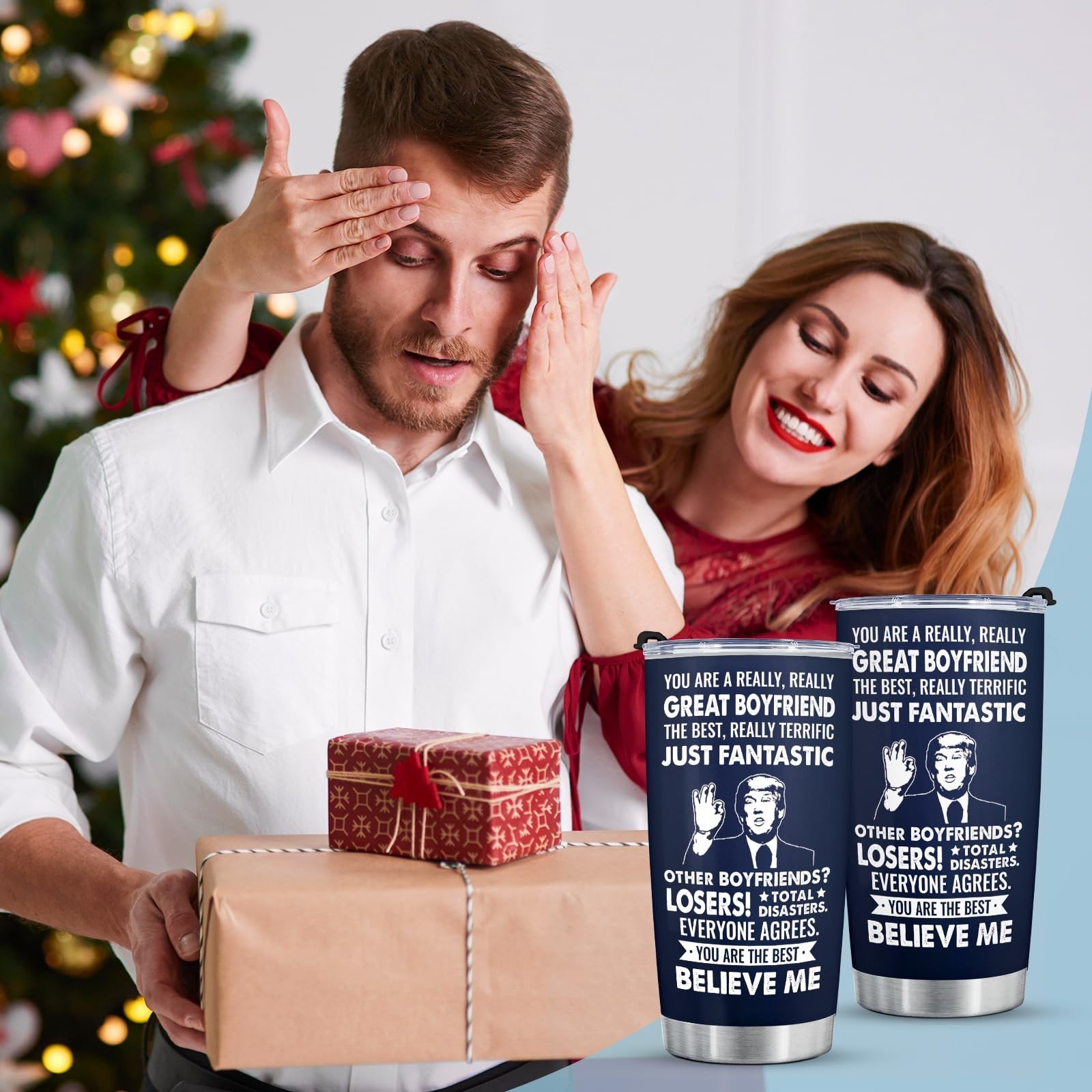 Aurahouse Funny Gifts for Boyfriend Tumbler 20oz, Boyfriend Birthday Gifts, A…