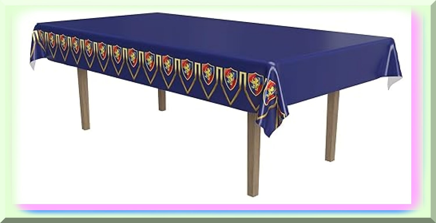 Medieval Knight Castle Tablecloth 54×108 inches