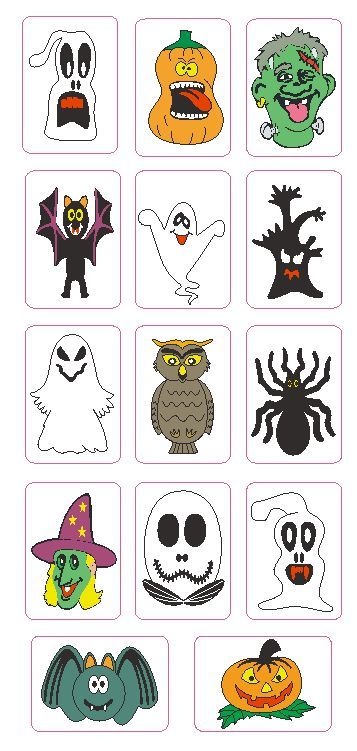 Halloween Spooky Label Sticker Decal CRAFTS Teachers SCHOOLS Made In USA #D63