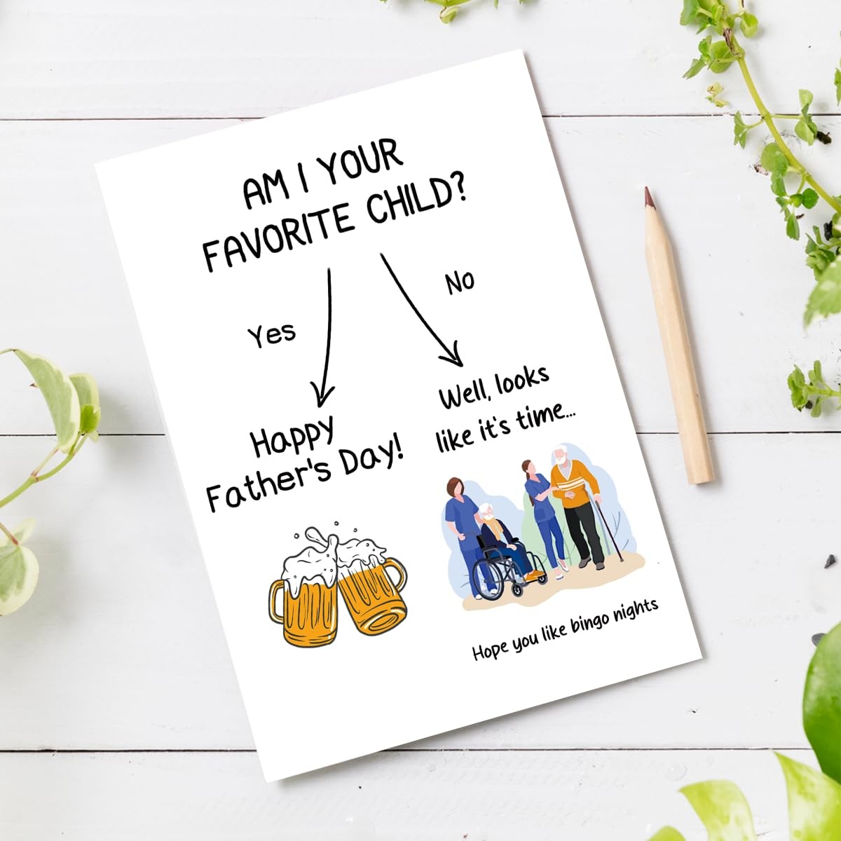 Bhiosng Funny Father’s Day Card for Dad Stepdad 5.3 inches x 8 inches, #3