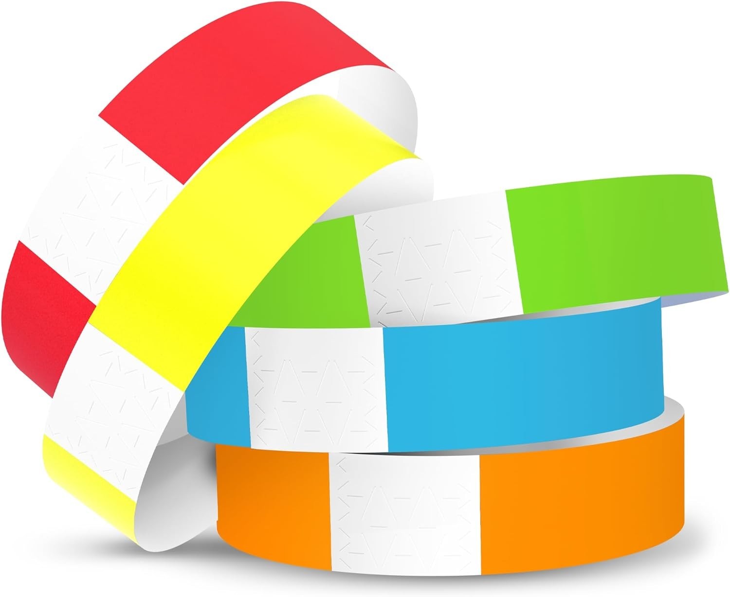 500 5 Color Variety Pack Paper Plastic Wristbands for Events – Water-Proof T…