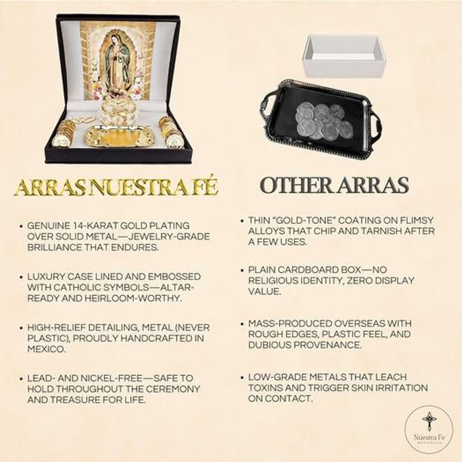 Cuitáxi 14k Gold Plated Wedding Arras for Ceremony