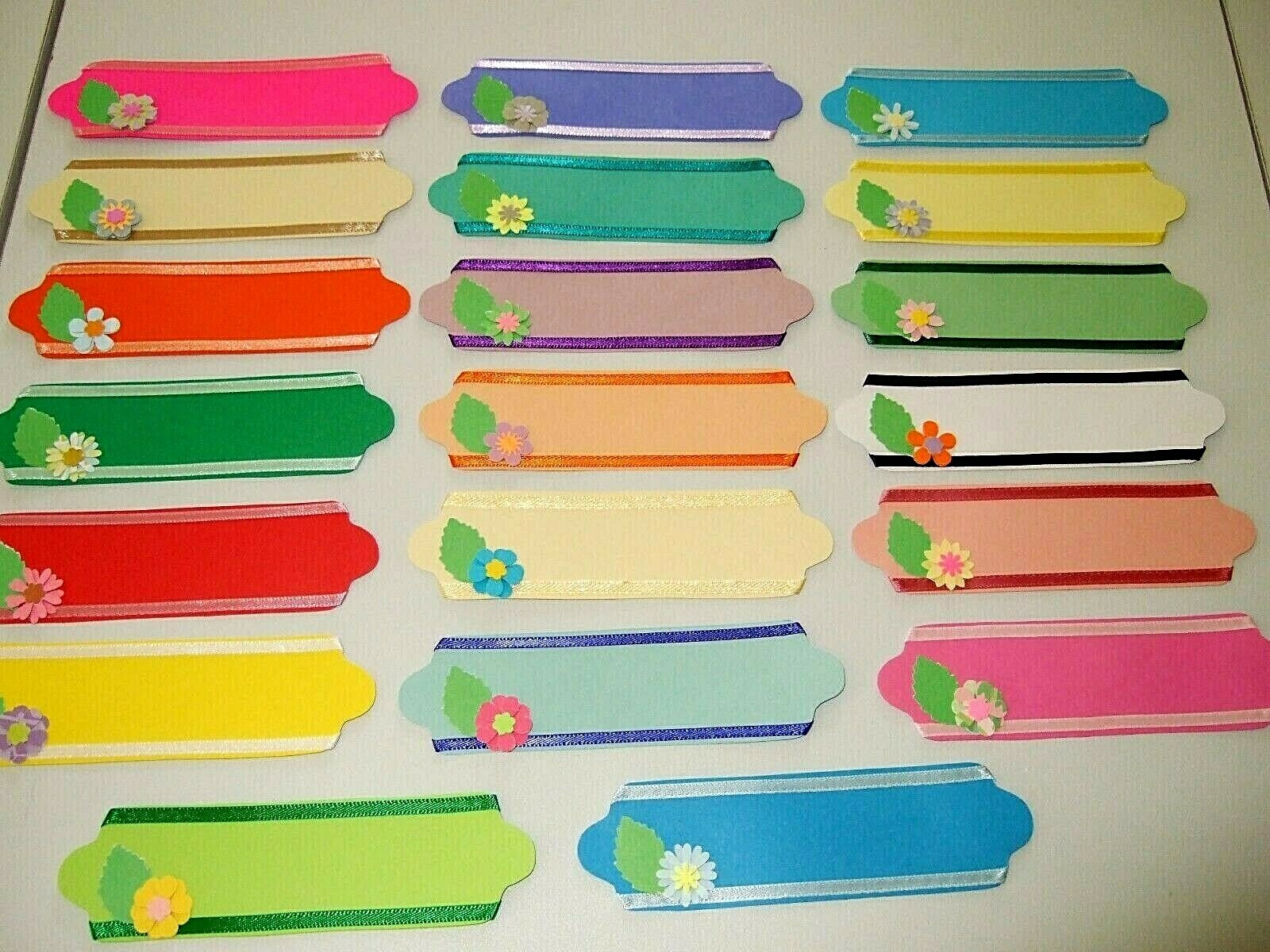 20 Handmade Embellished Scrapbooking Or Gift Tags – Primary Colors #175 – NEW