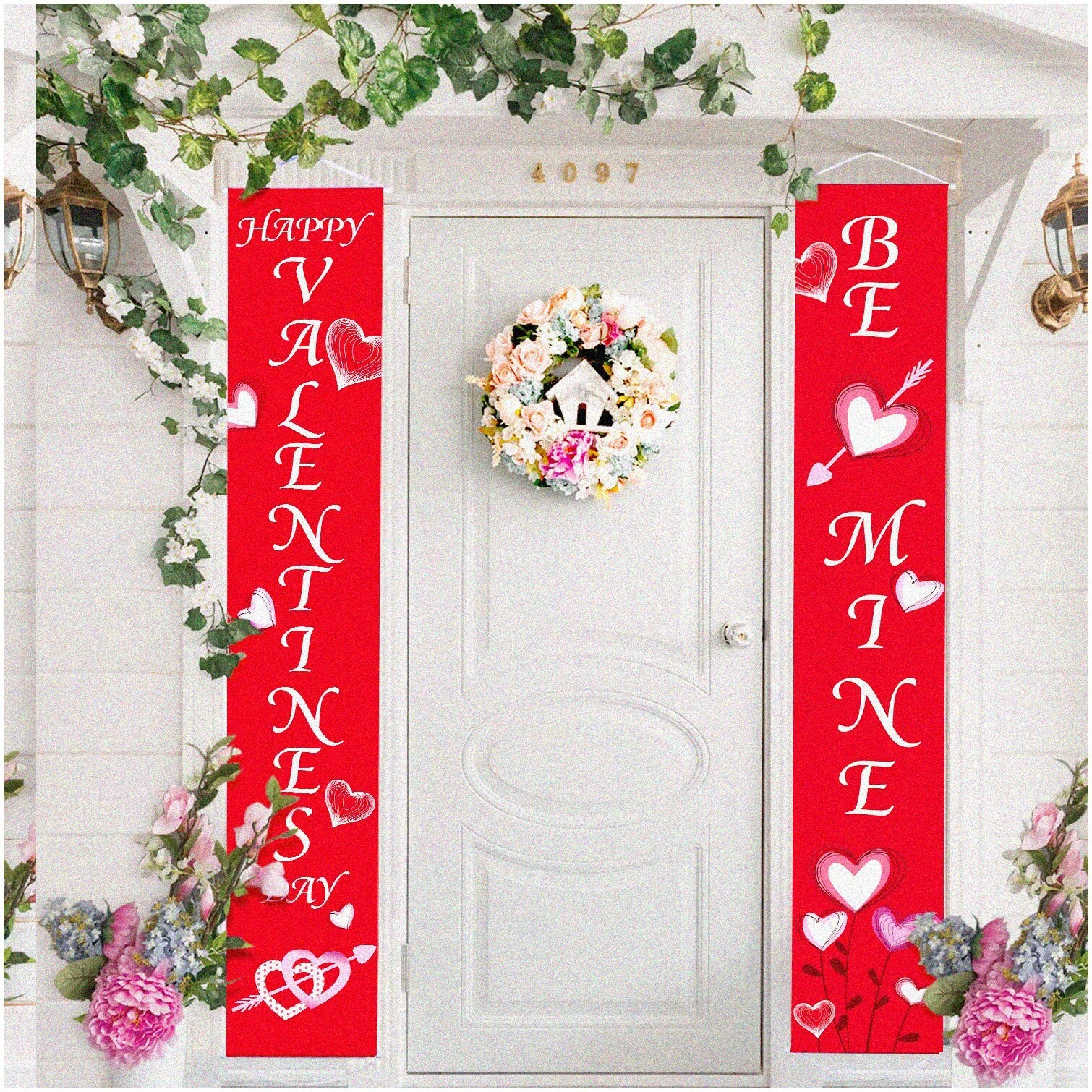 Valentine’s Day Decor Set with Heart Garden Flag Porch Sign