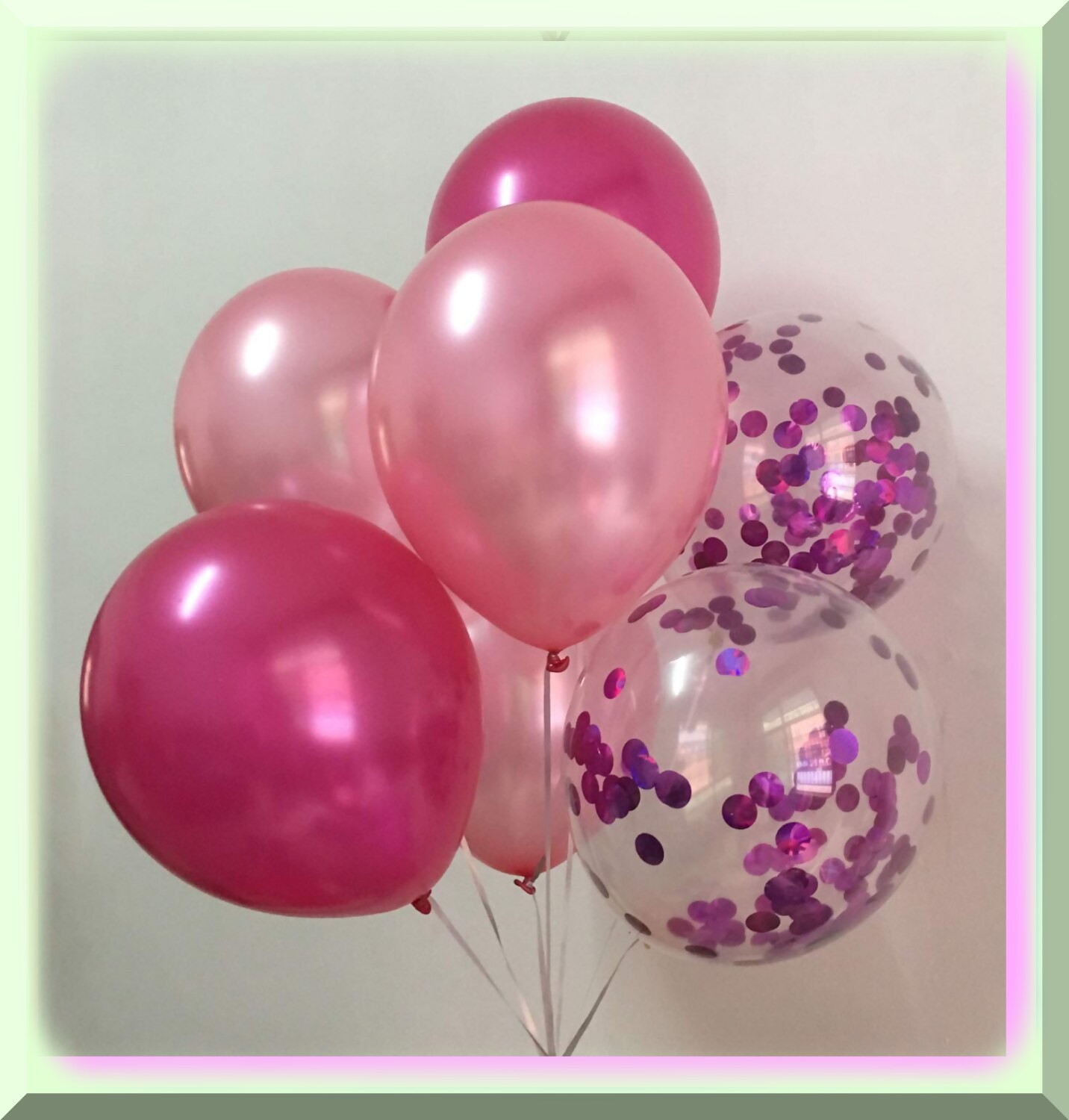 Pink Metallic Confetti Balloons for Girls’ Party