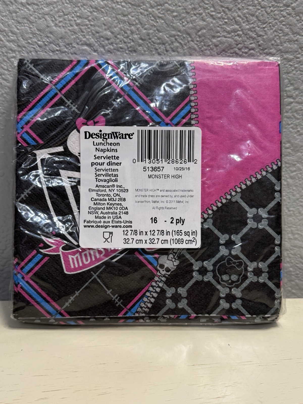 MONSTER HIGH Birthday Party Set Of 3; TOP HATS, Invitations And Napkins New